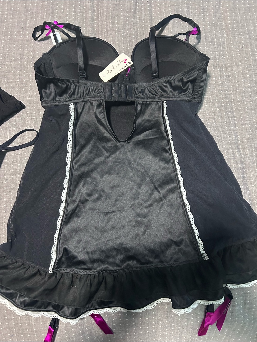 La Senza Black Lace-Trim Babydoll - Picture 2 of 5
